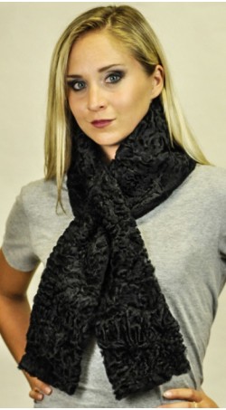 Karakul fur scarf - black
